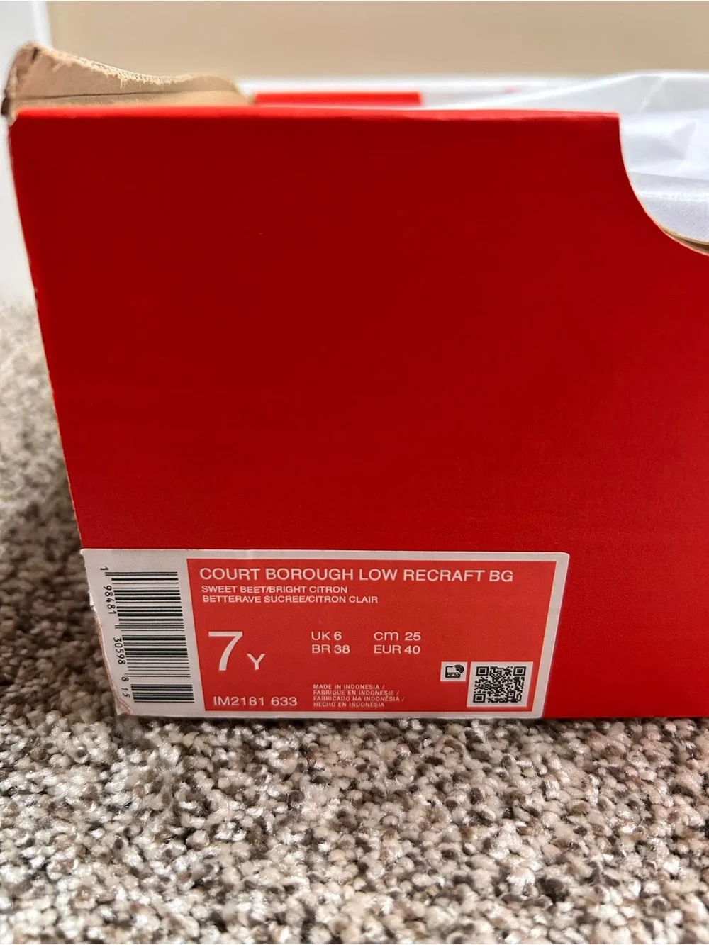 NEW Nike Court Borough Low size 7Y/ 8.5 Women's